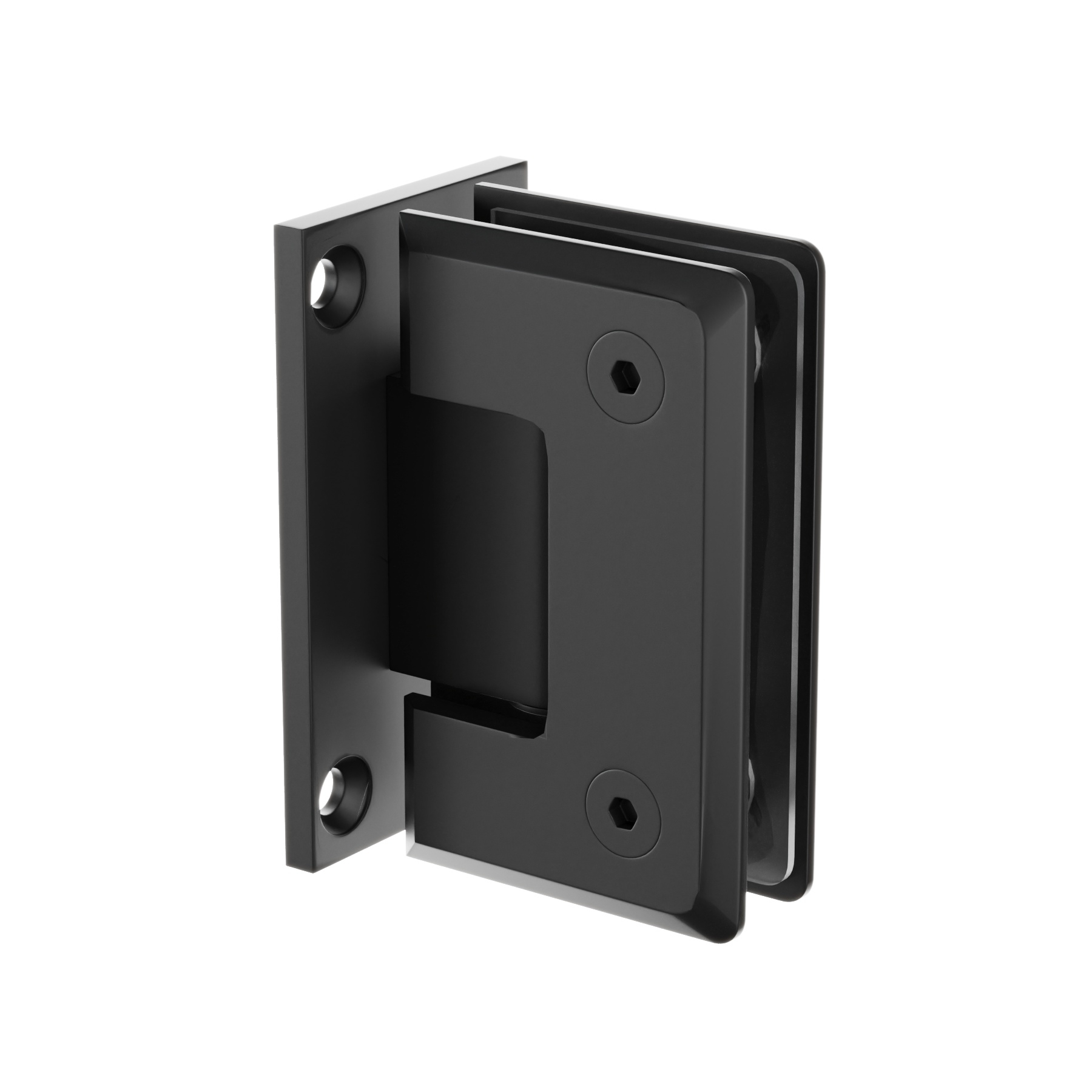 Scharnier Verbindung | Wand-Glas 90° | Schwarz Matt