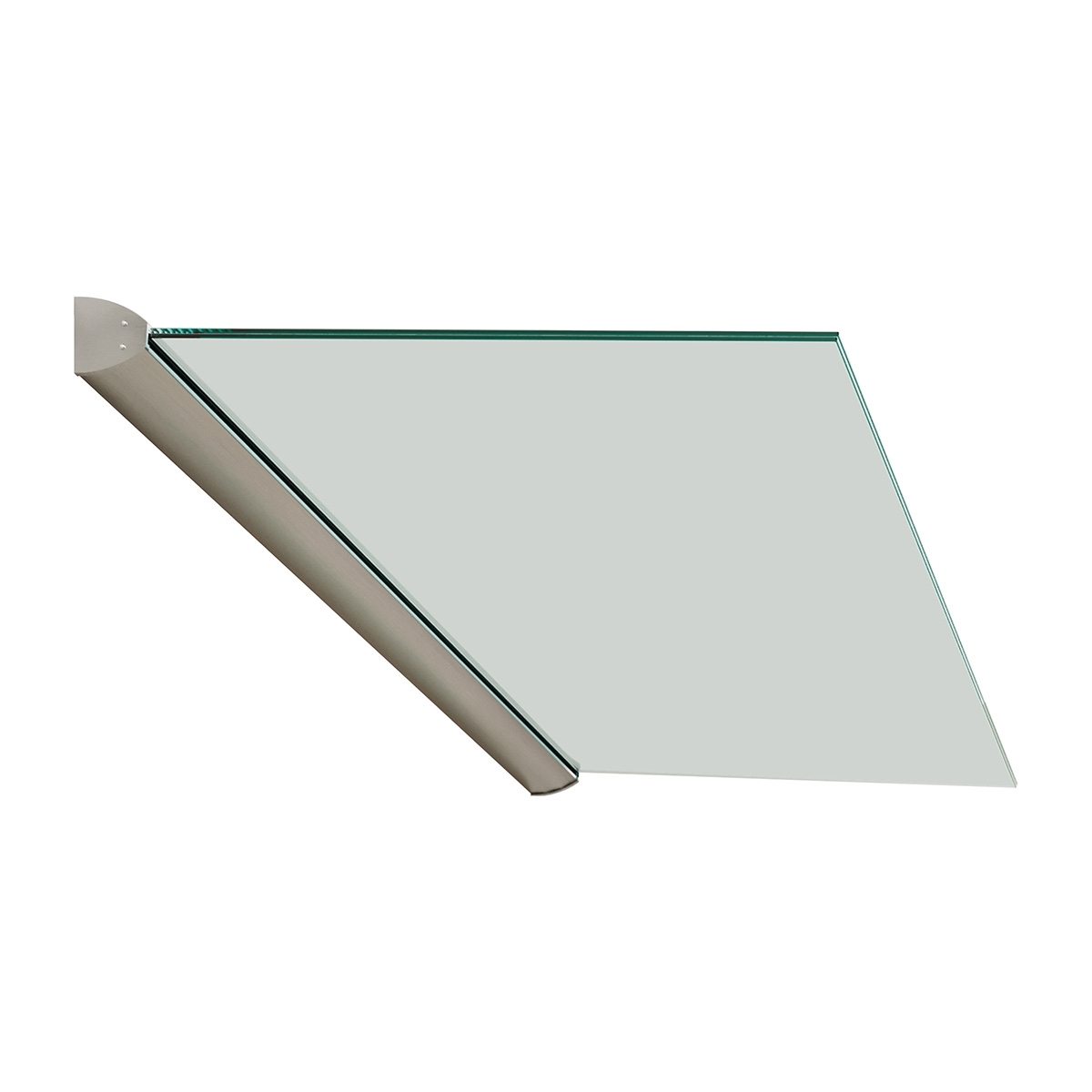 Freitragendes Vordach | 160 cm | Ovales Klemmprofil in Edelstahloptik | Komplettset mit Glas