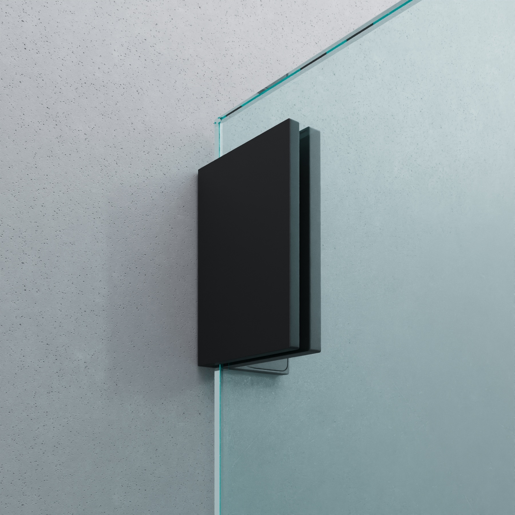 Winkelverbinder | Glas-Wand 90° | Schwarz Matt