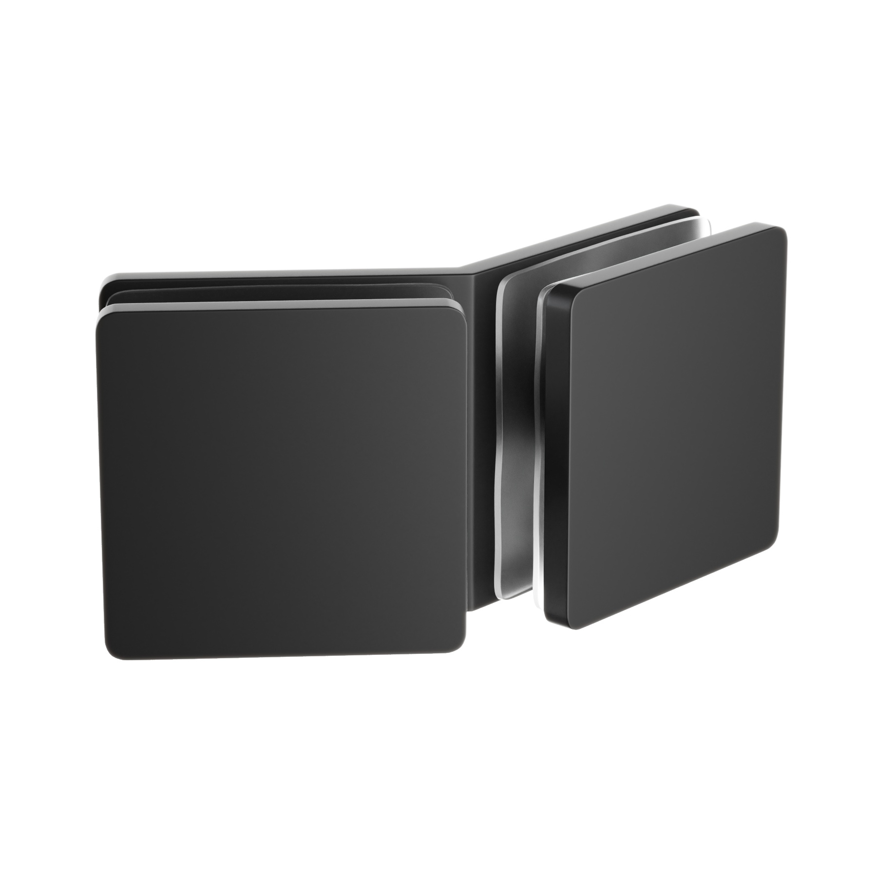 Winkelverbinder | Glas-Glas 135° | Schwarz Matt