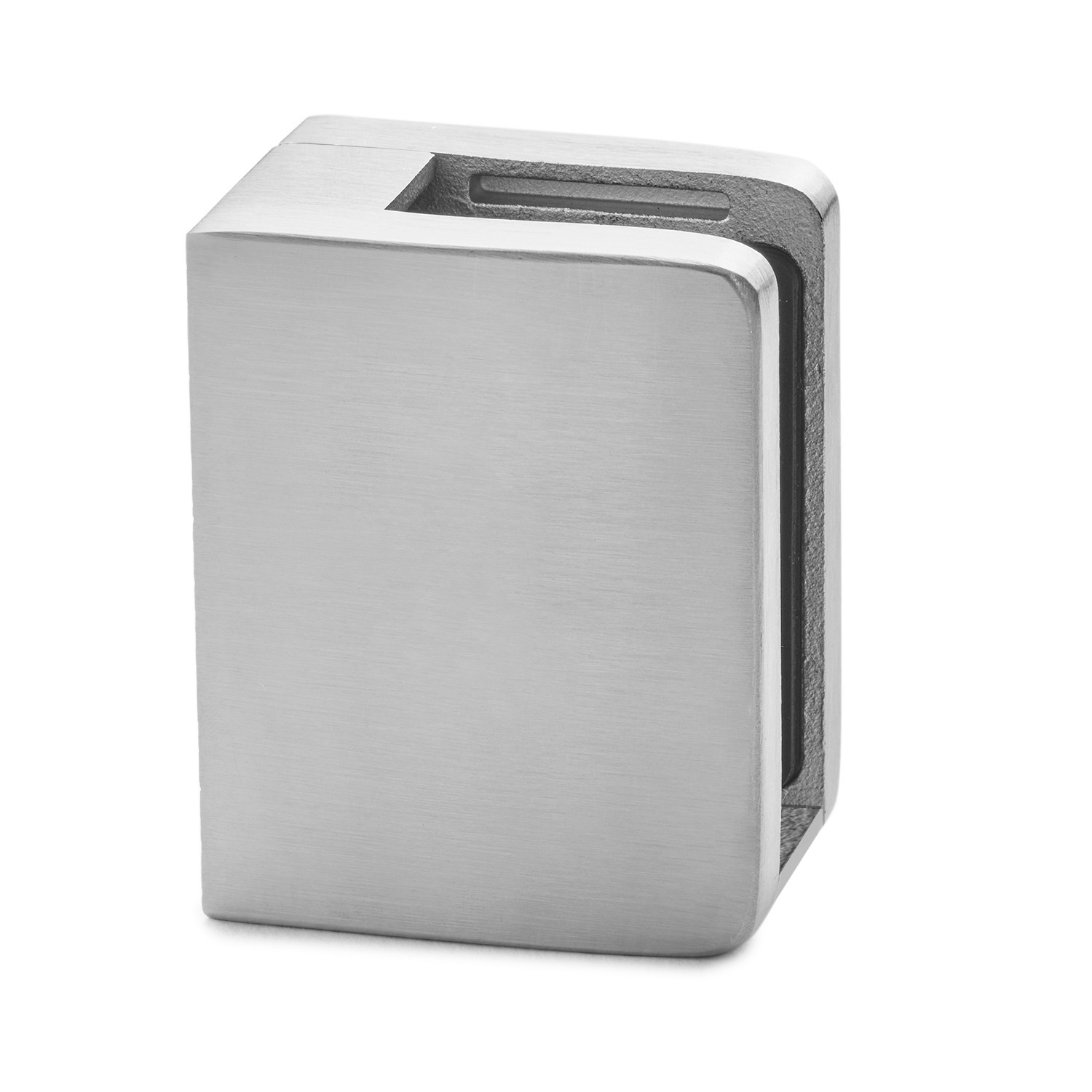 Eckiger Glashalter | gerader Anschluss | 13,52 - 17,52 mm