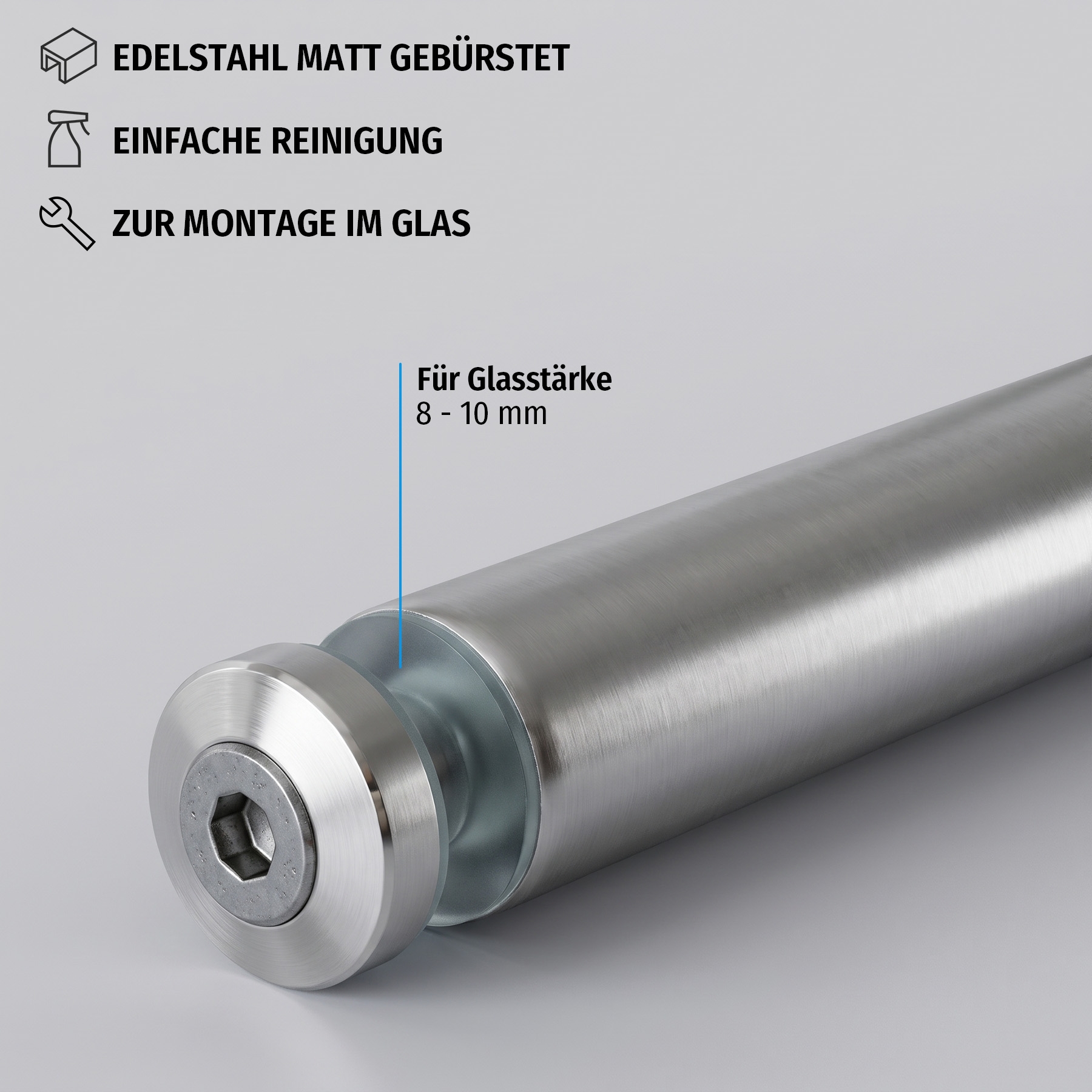 Stabistange mit Glashalter | matt