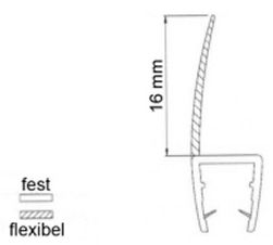 Lippendichtung transprarent  zum aufschieben 2500 mm