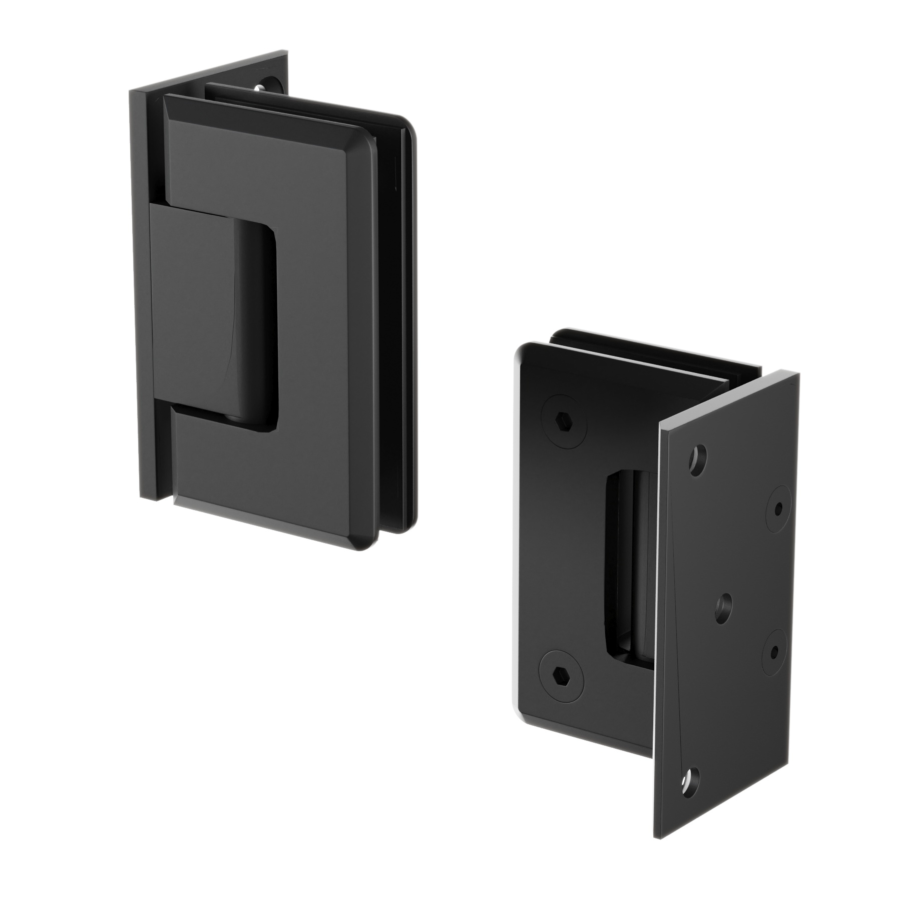 Scharnier Verbindung | Wand-Glas 90° | Schwarz Matt