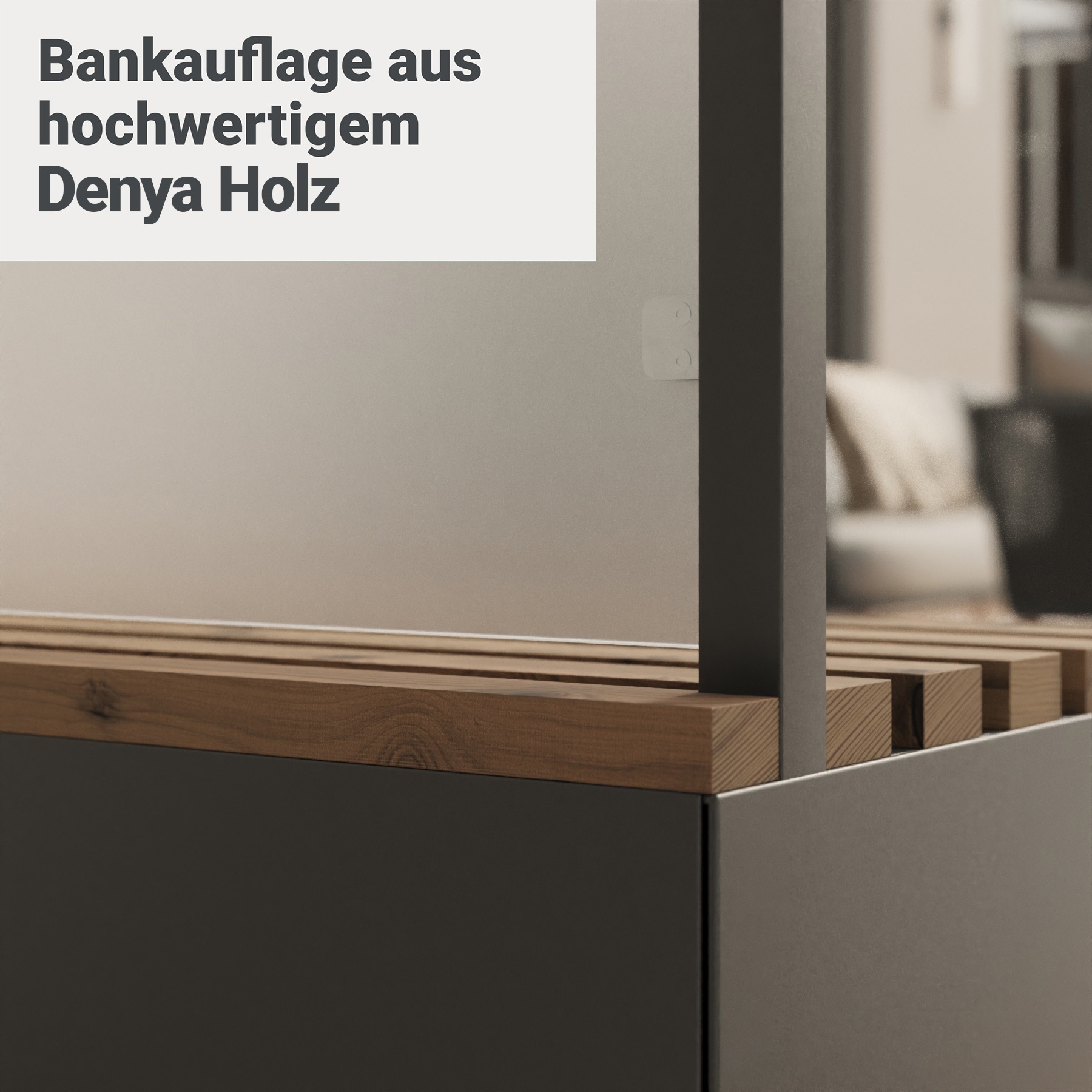 Sitzbank mit Sicht- & Windschutz | 185 cm breit | Klarglas satiniert