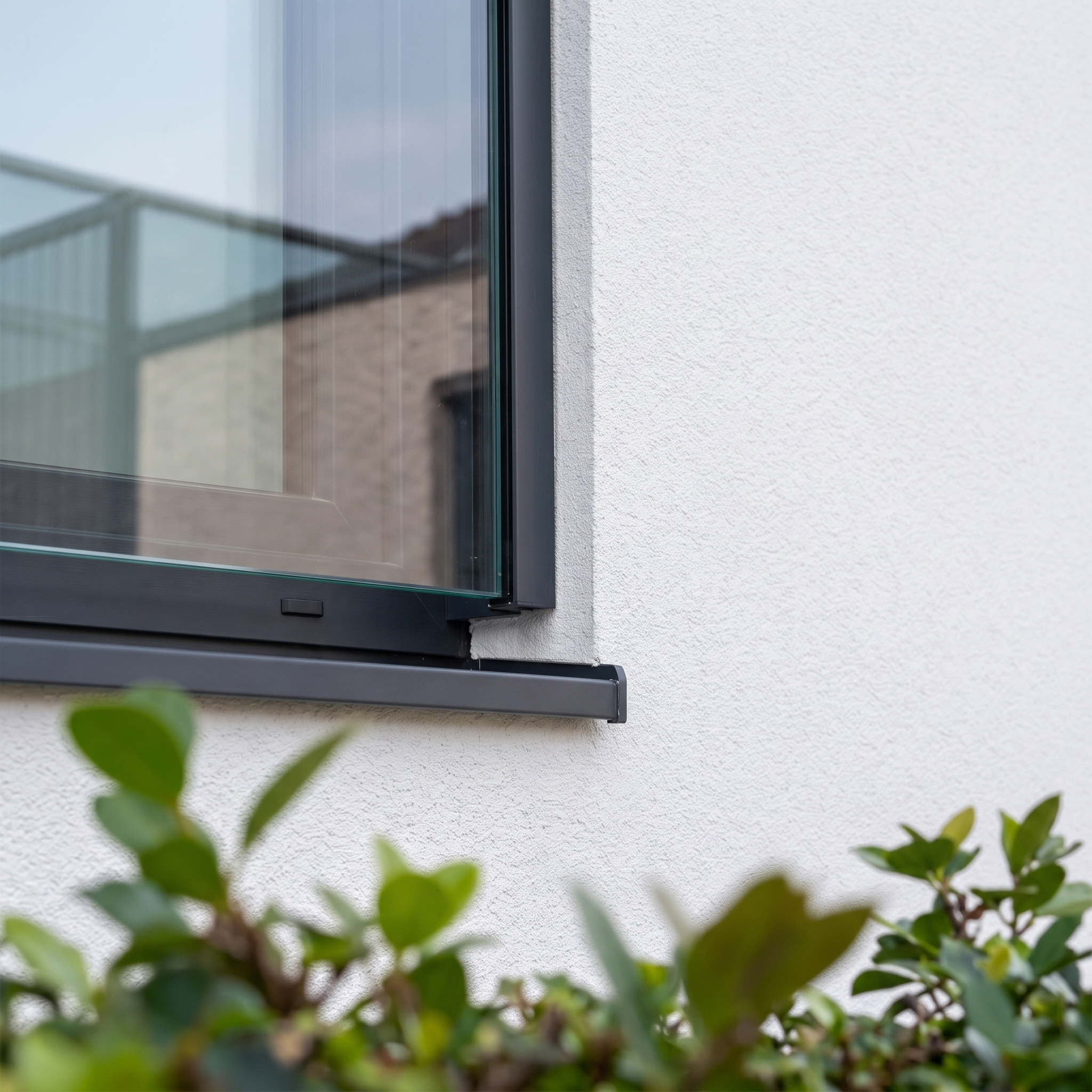 Französischer Balkon, Komplettset Schwarz RAL 9005 matt, Länge 900 mm