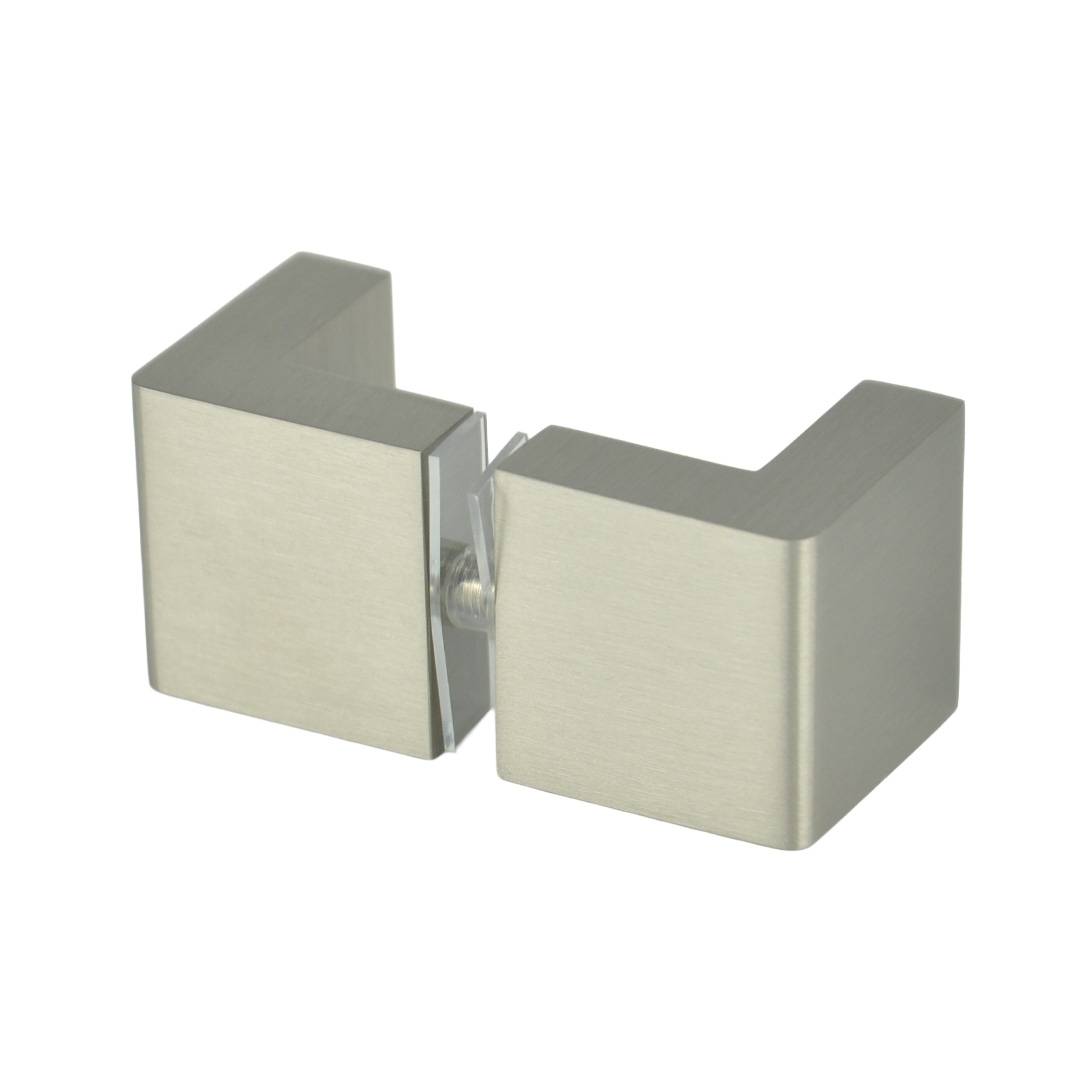 Duschtürgriff | 30x30x30 mm | Edelstahloptik Matt gebürstet | Eckig