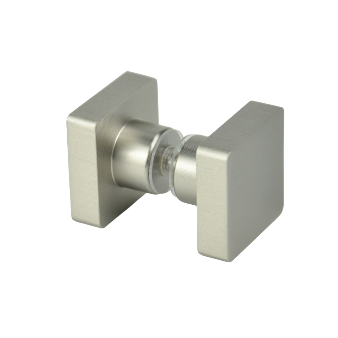 Duschtürgriff | 35x35x22 mm | Edelstahloptik Matt gebürstet | Eckig