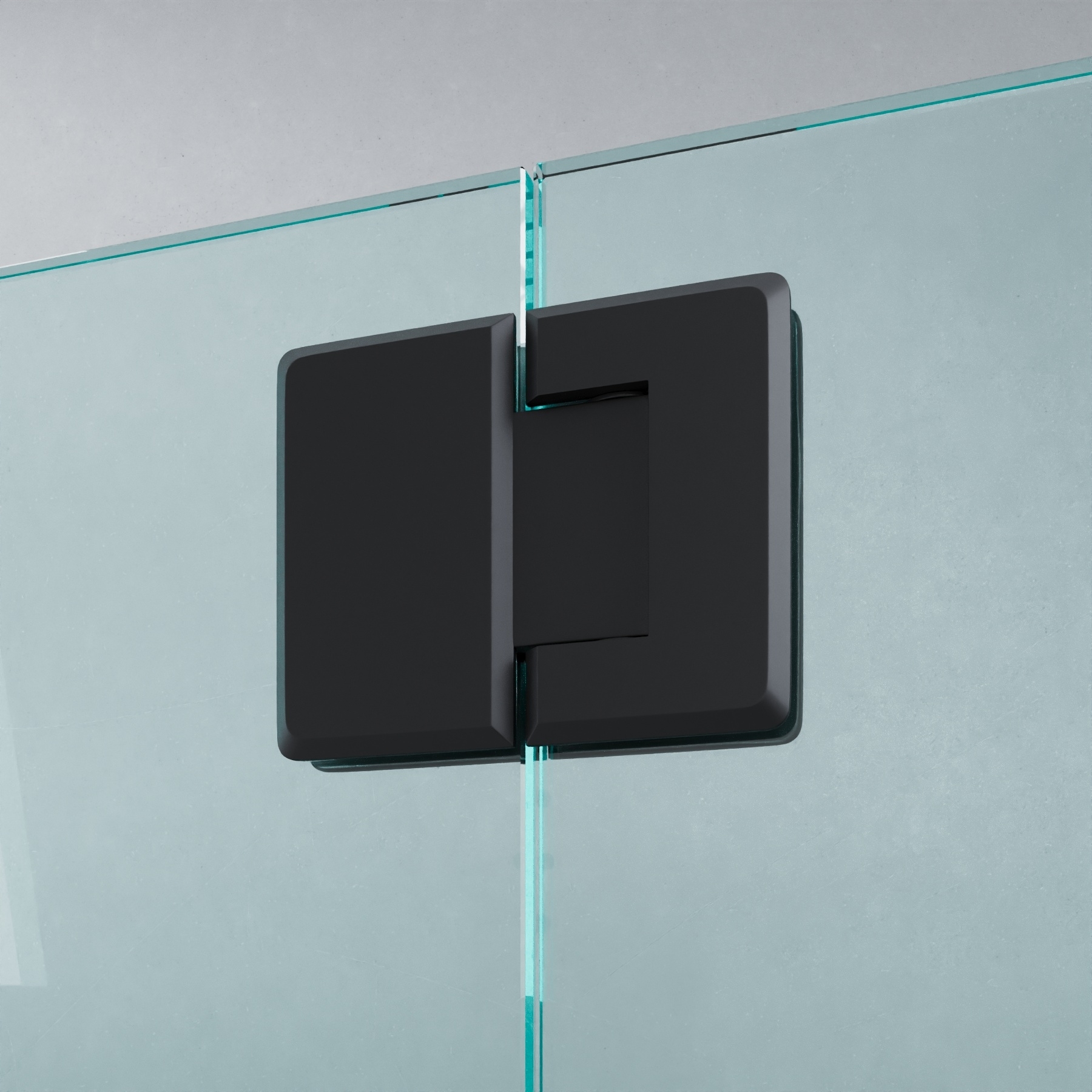Scharnier Verbindung | Glas-Glas 180° | Schwarz Matt