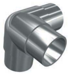 Steckbogen m. Abgang, K 240-320 matt - V4A für Rohr 42,4/2mm