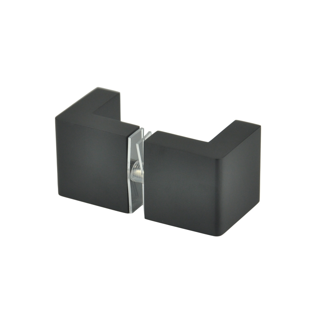 Duschtürgriff | 30x30x30 mm | Schwarz Matt | Eckig