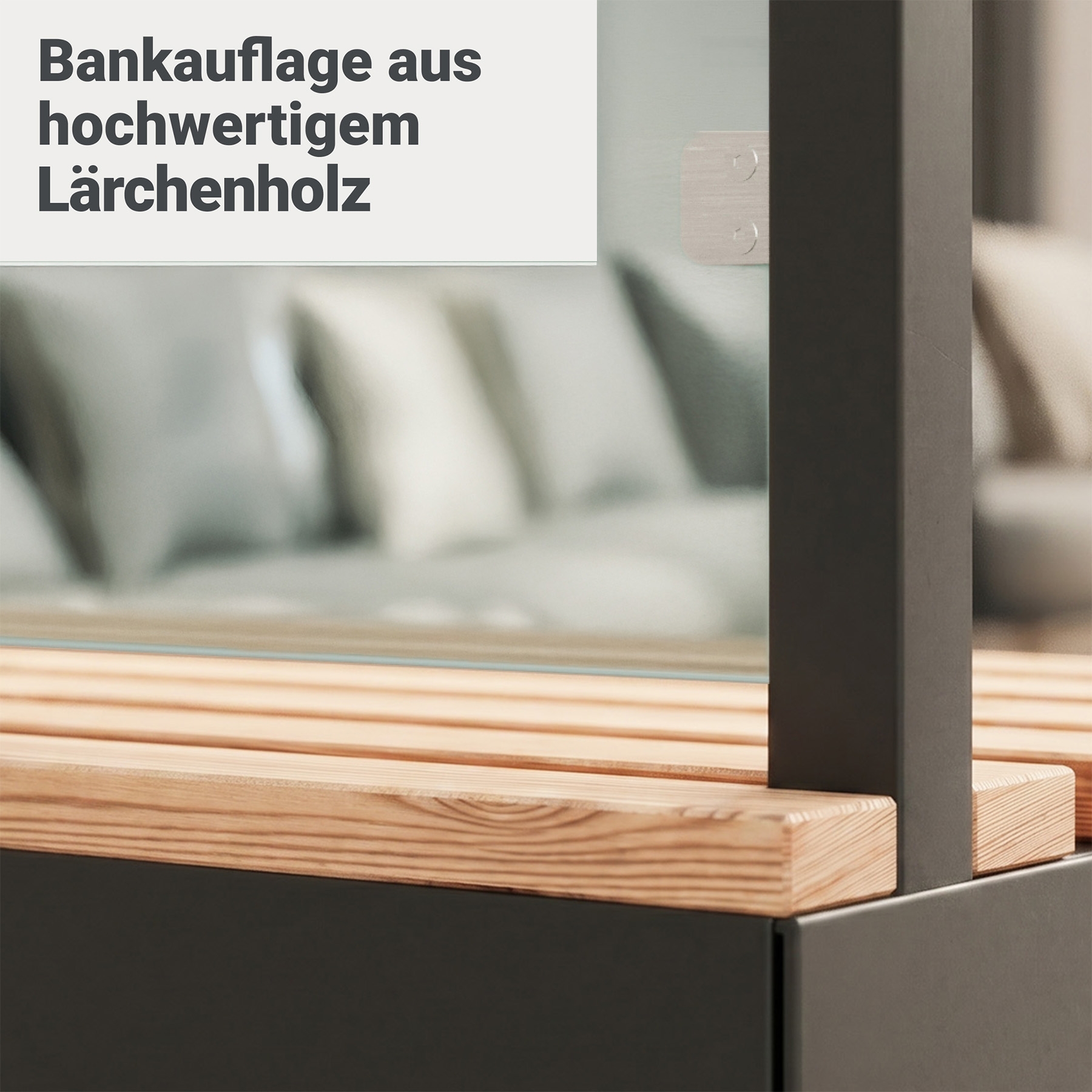 Sitzbank mit Sicht- & Windschutz | 135 cm breit | Klarglas