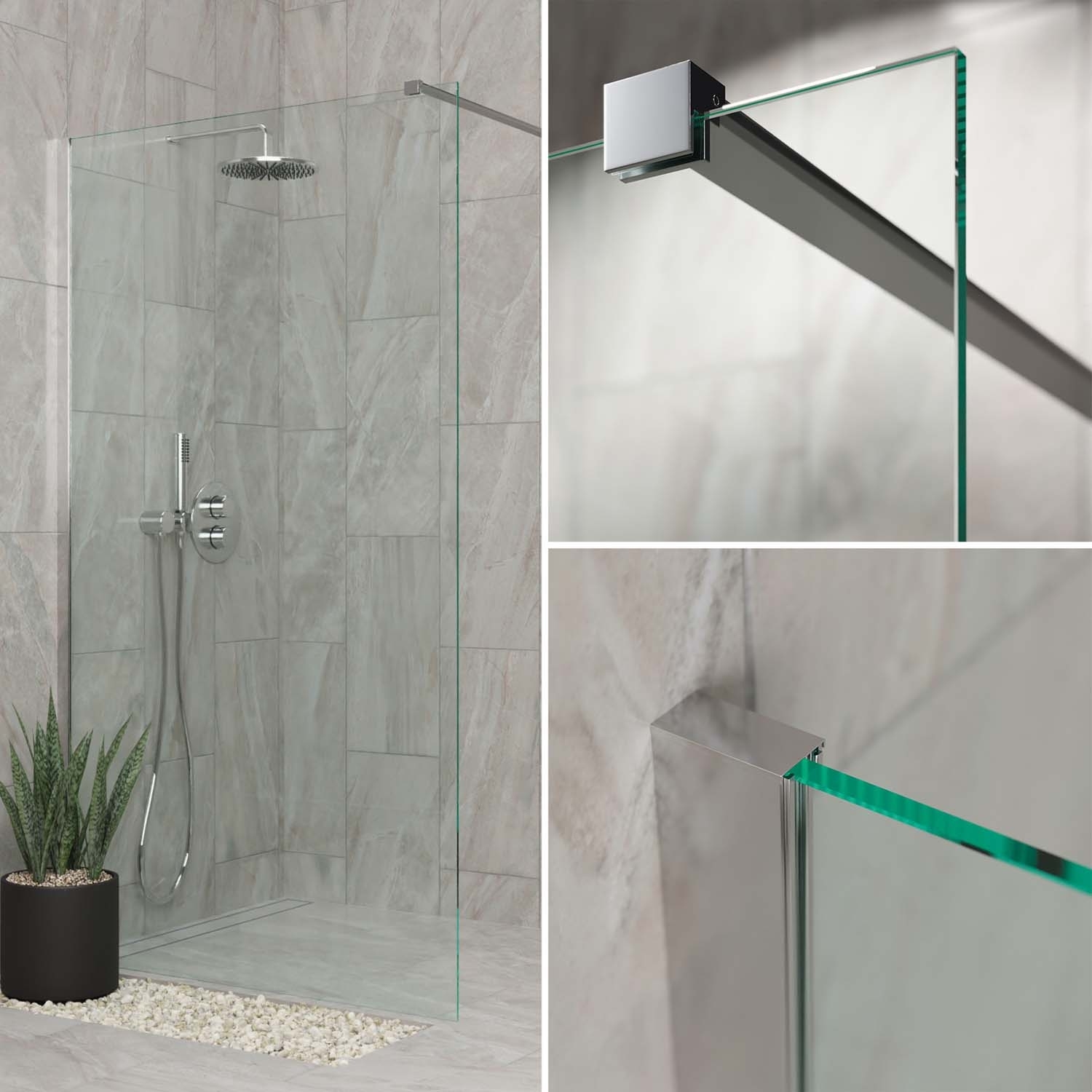 Walk-In Dusche AquaSplash | 120 cm x 200 cm | Hochglanz