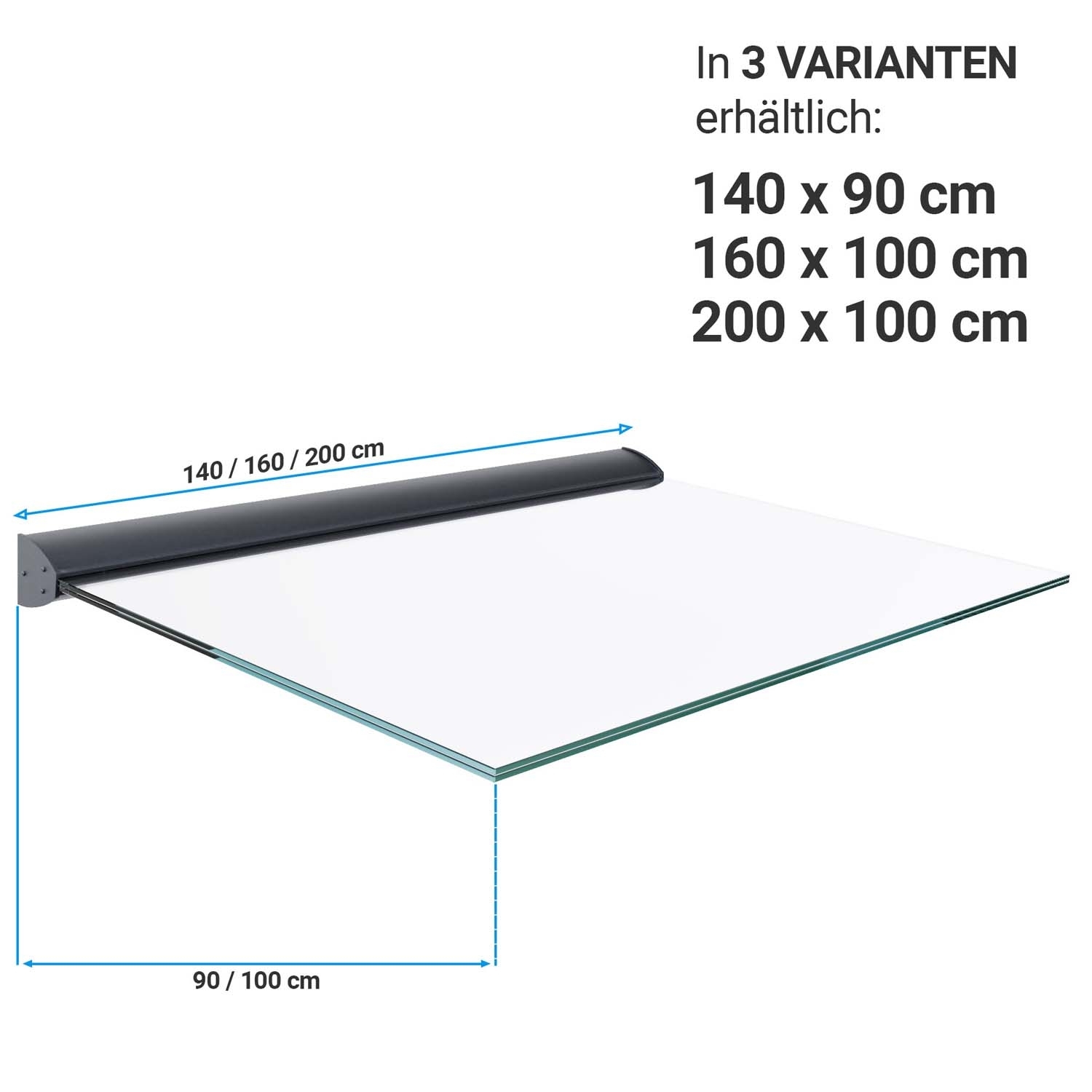 Glasvordach DIY 200x100
