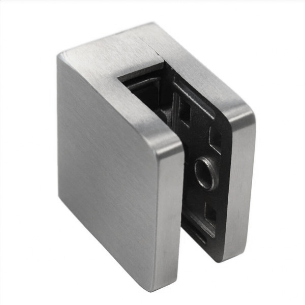 Eckiger Glashalter | gerader Anschluss | 10,76 mm