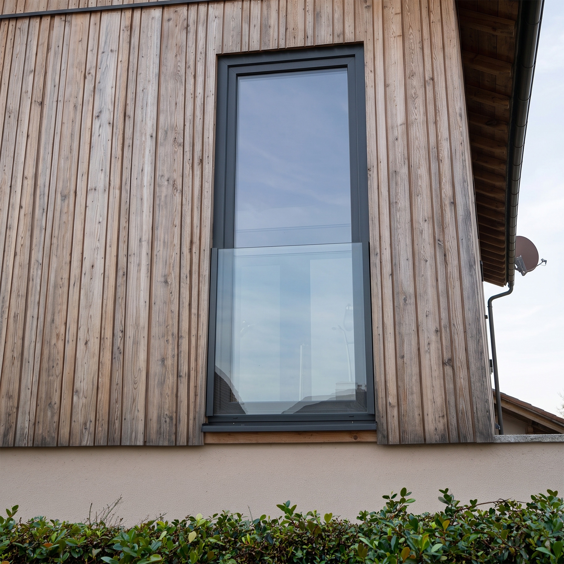 Französischer Balkon, Komplettset Schwarz RAL 9005 matt, Länge 900 mm