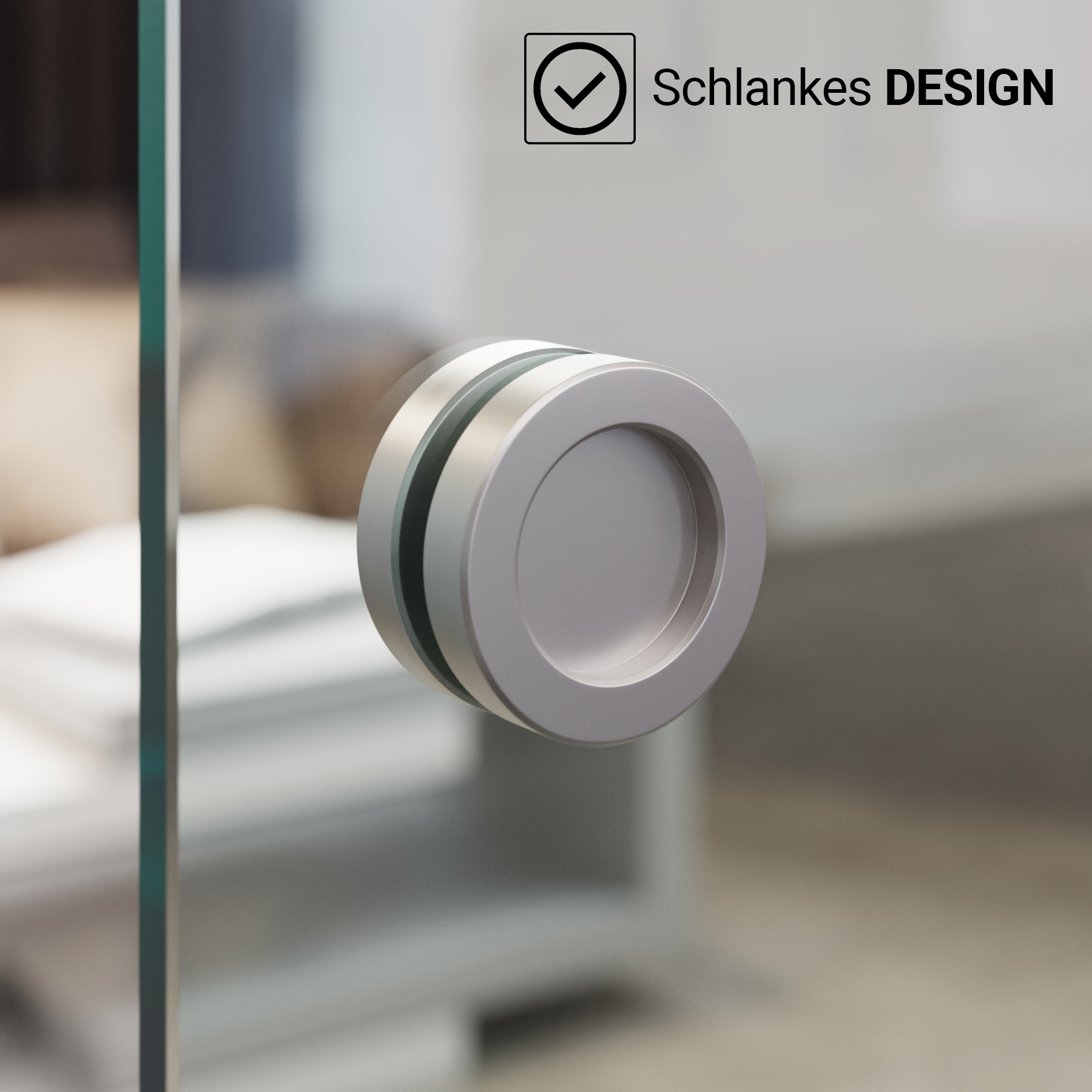 Schiebetür BASIC mit Softclose | in Edelstahloptik | 925 x 2170 mm | Komplettset mit Klarglas Muster "STRIPES DQ"