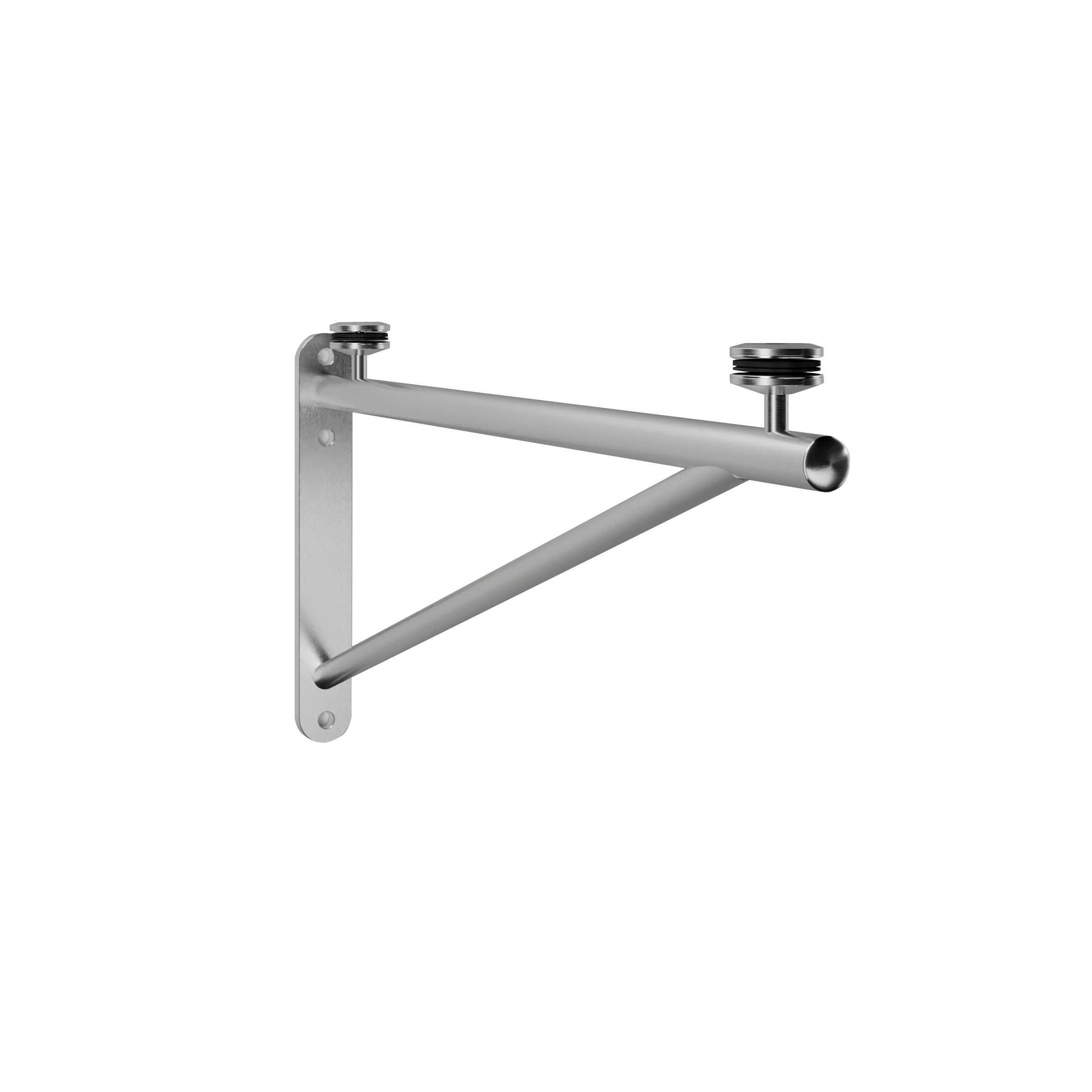 Rohrträger mit Wandleiste, 110 bis 130 cm Dachtiefe - Edelstahl