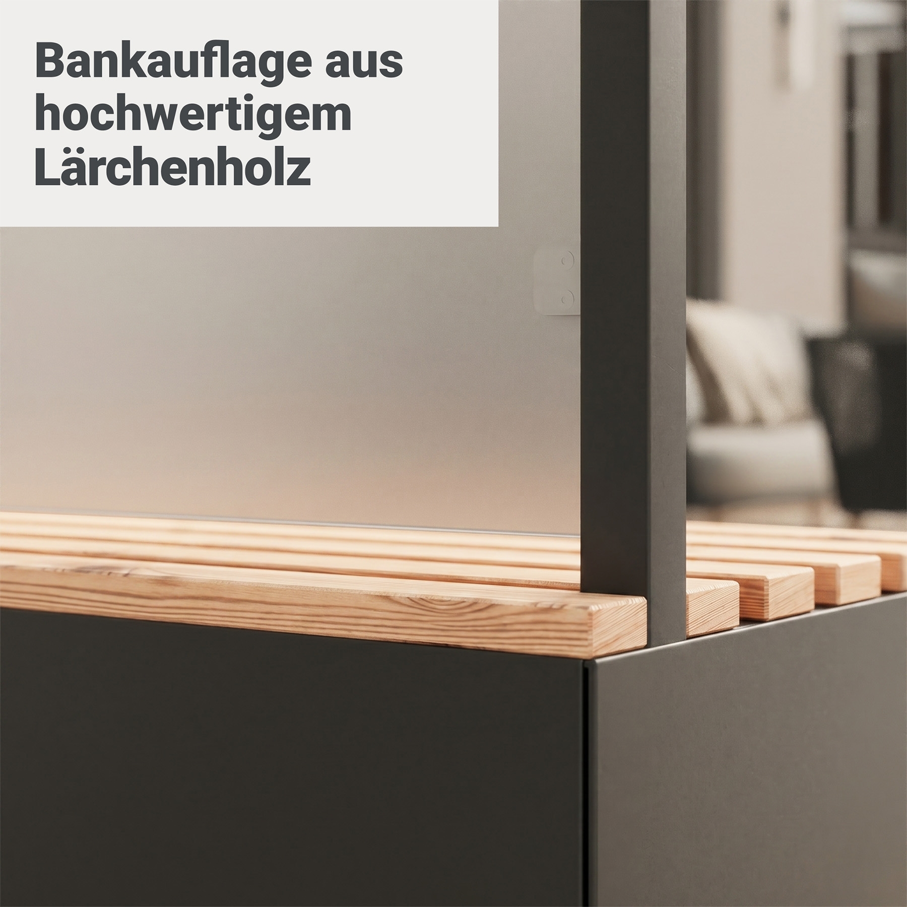 Sitzbank mit Sicht- & Windschutz | 185 cm breit | Klarglas satiniert