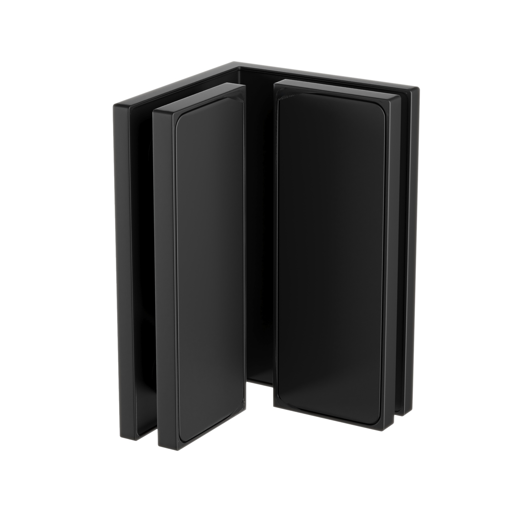 Winkelverbinder | Glas-Glas 90° | Schwarz Matt
