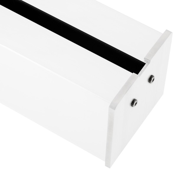 Endkappe für Klemmprofil 17,52 mm, eckiges Design - Weiss