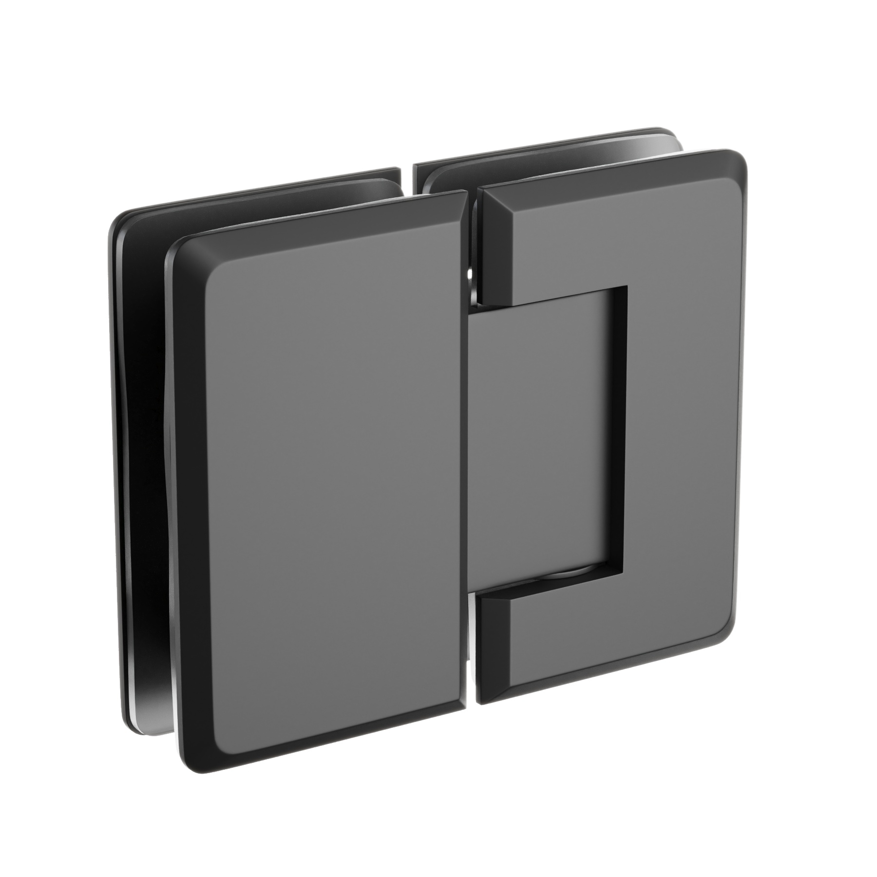 Scharnier Verbindung | Glas-Glas 180° | Schwarz Matt