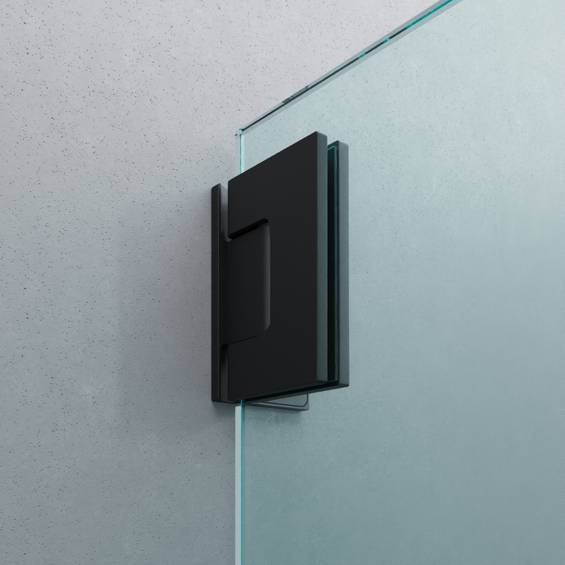 Scharnier Verbinder | Glas-Wand 90° | Schwarz Matt