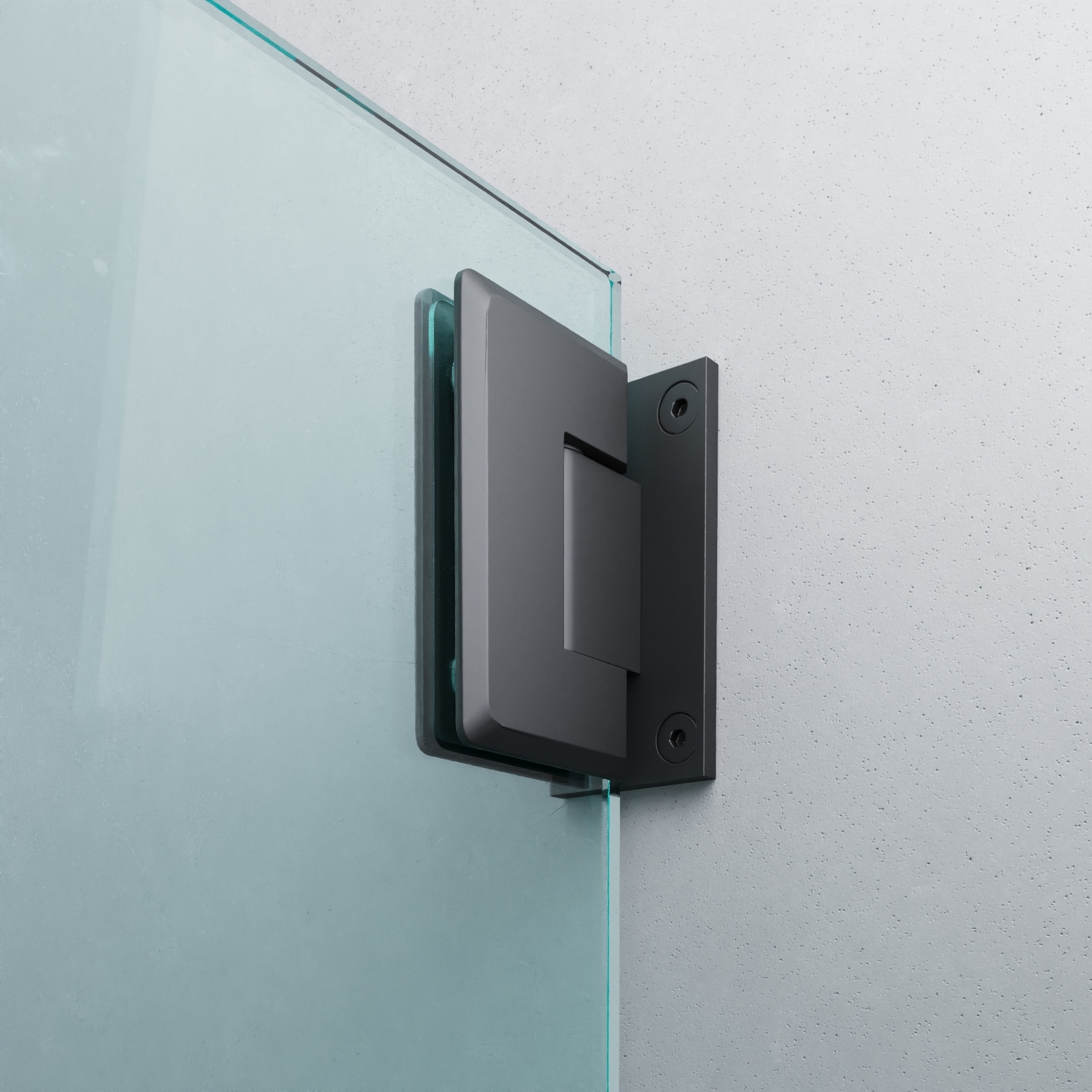 Scharnier Verbindung | Wand-Glas 90° | Schwarz Matt