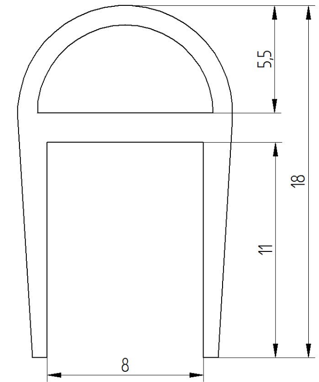 Schlauchdichtung geschlossen transprarent  zum aufschieben 2000 mm