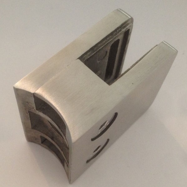 Eckiger Glashalter | runder Anschluss | 10 mm