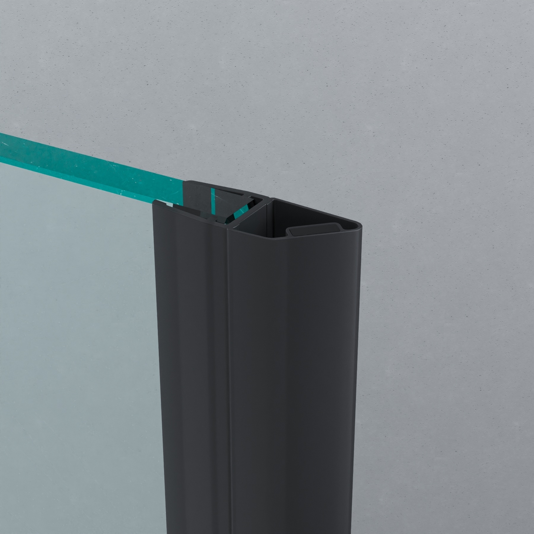 Magnetdichtung | 90°/180° | 6-8 mm Glas | 2500 mm | Schwarz Matt
