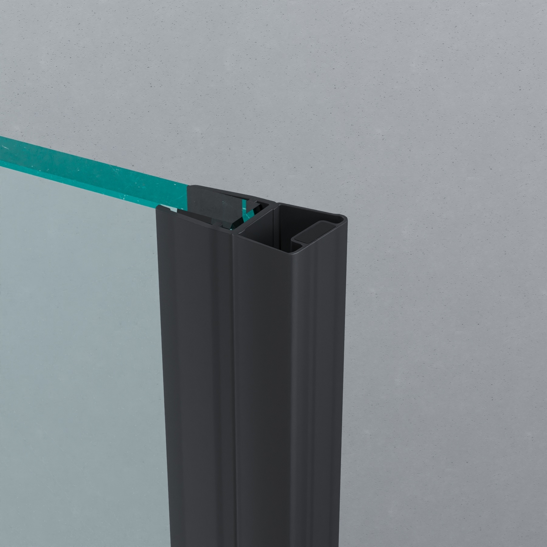 Magnetdichtung | 180° | 6-8 mm Glas | 2500 mm | Schwarz Matt