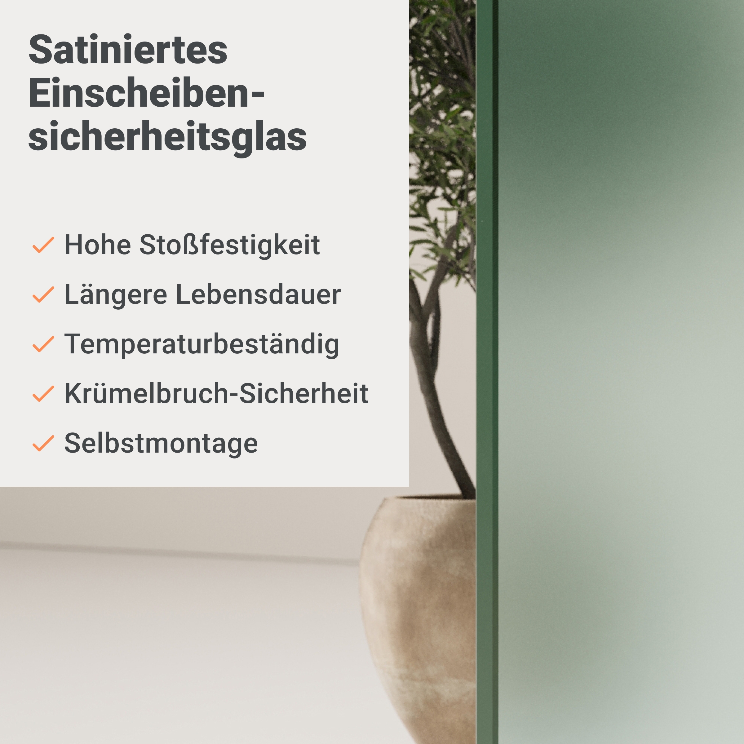 Sitzbank mit Sicht- & Windschutz | 185 cm breit | Klarglas satiniert
