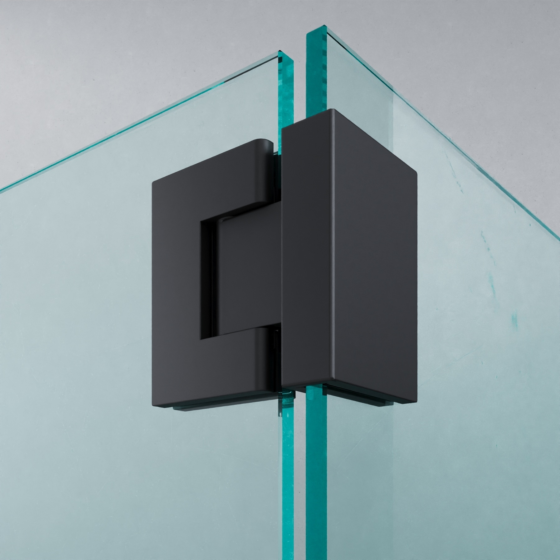 Scharnier | Glas-Glas 90° | Schwarz Matt