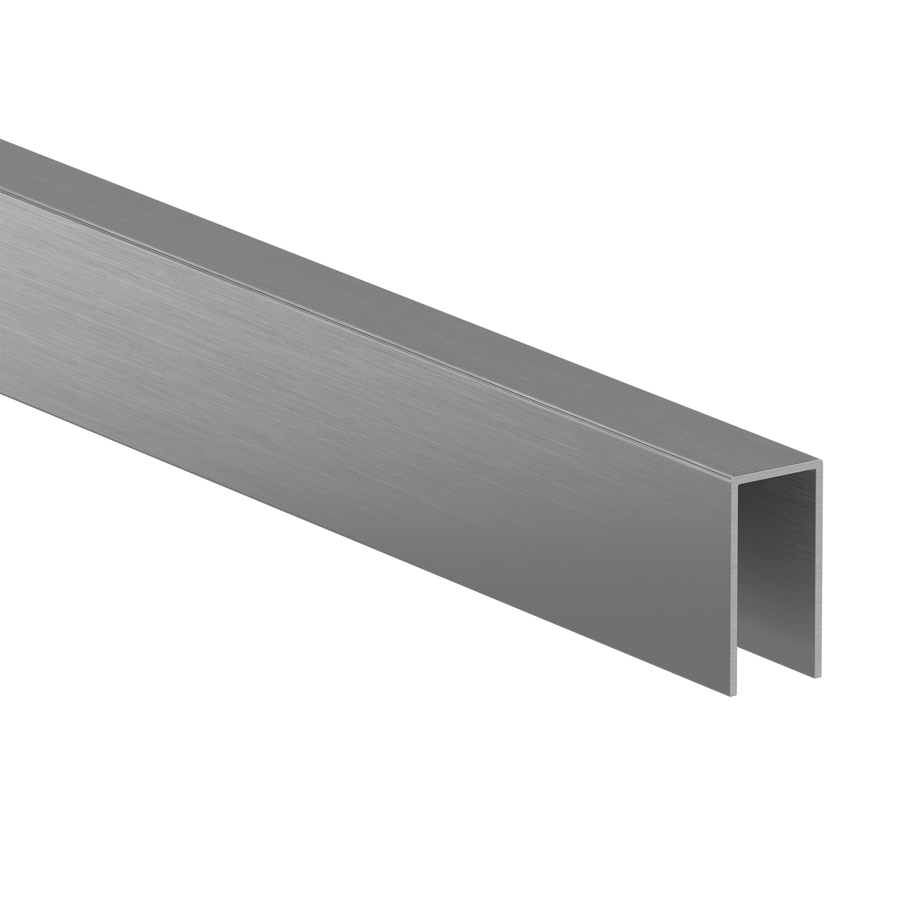 U-Profil - Innenmaß 10,5 x 24 mm - 2,5 m lang - Matt gebürstet