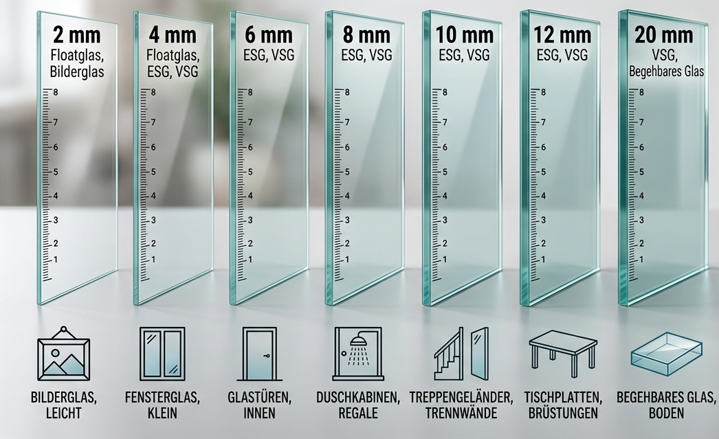 Glasstärken im Überblick: Aufbau und Anwendungsbereiche