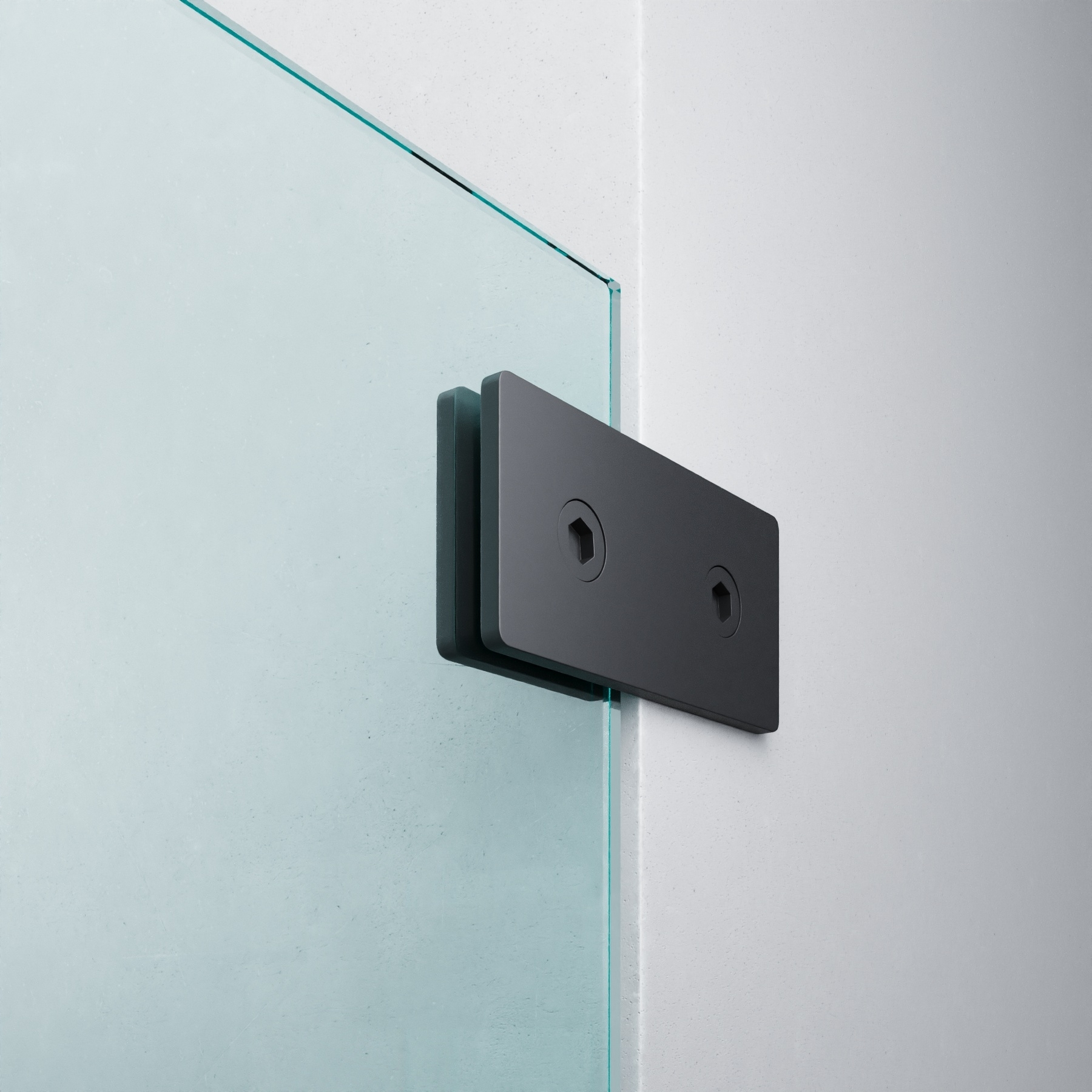 Längsverbinder | Glas-Wand 180° | Schwarz Matt
