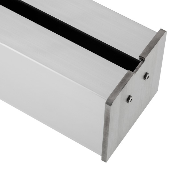 Endkappe für Klemmprofil 17,52 mm, eckiges Design - Edelstahloptik