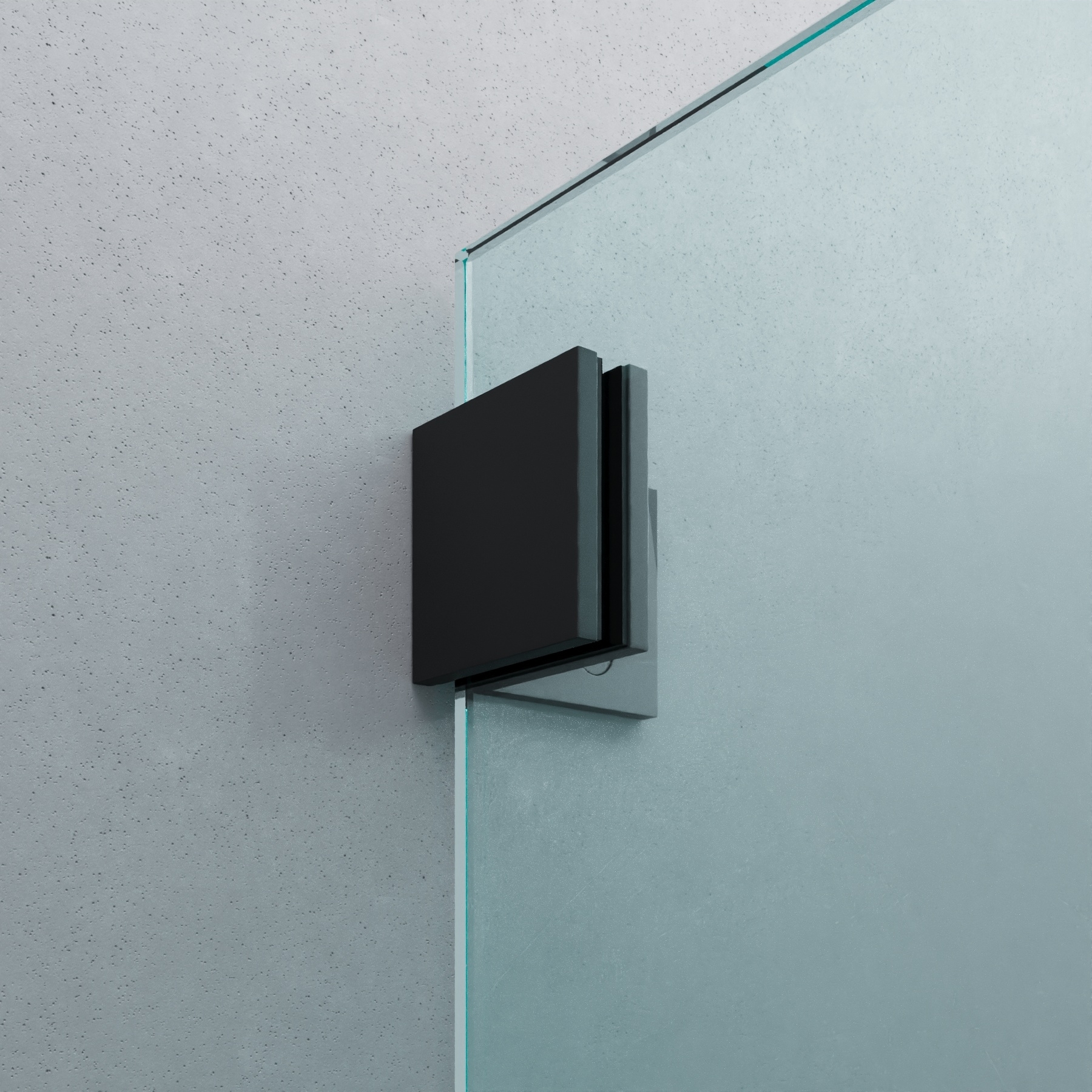 Winkelverbinder | Glas-Wand 90° | Schwarz Matt