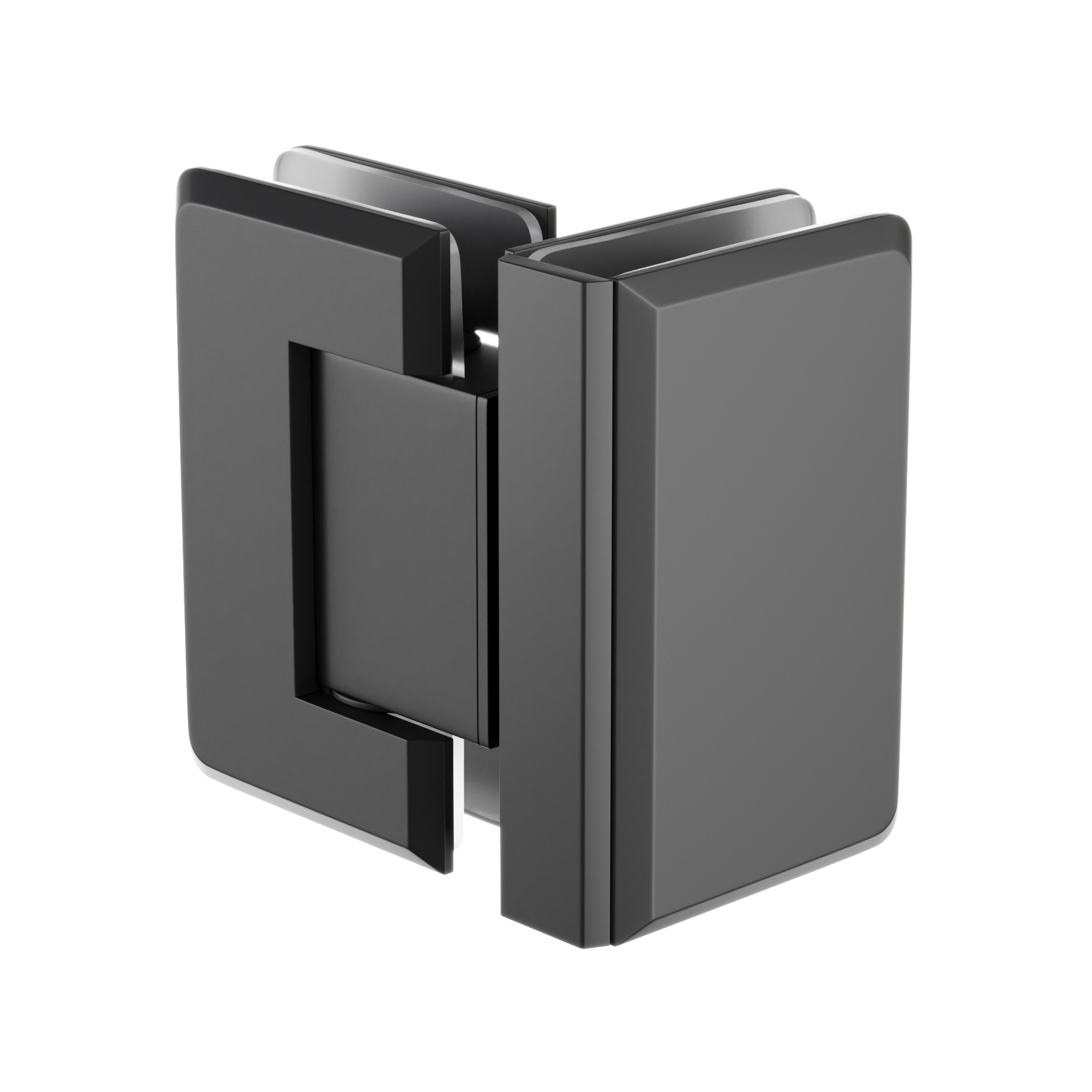 Scharnier Verbindung | Glas-Glas 90° | Schwarz Matt