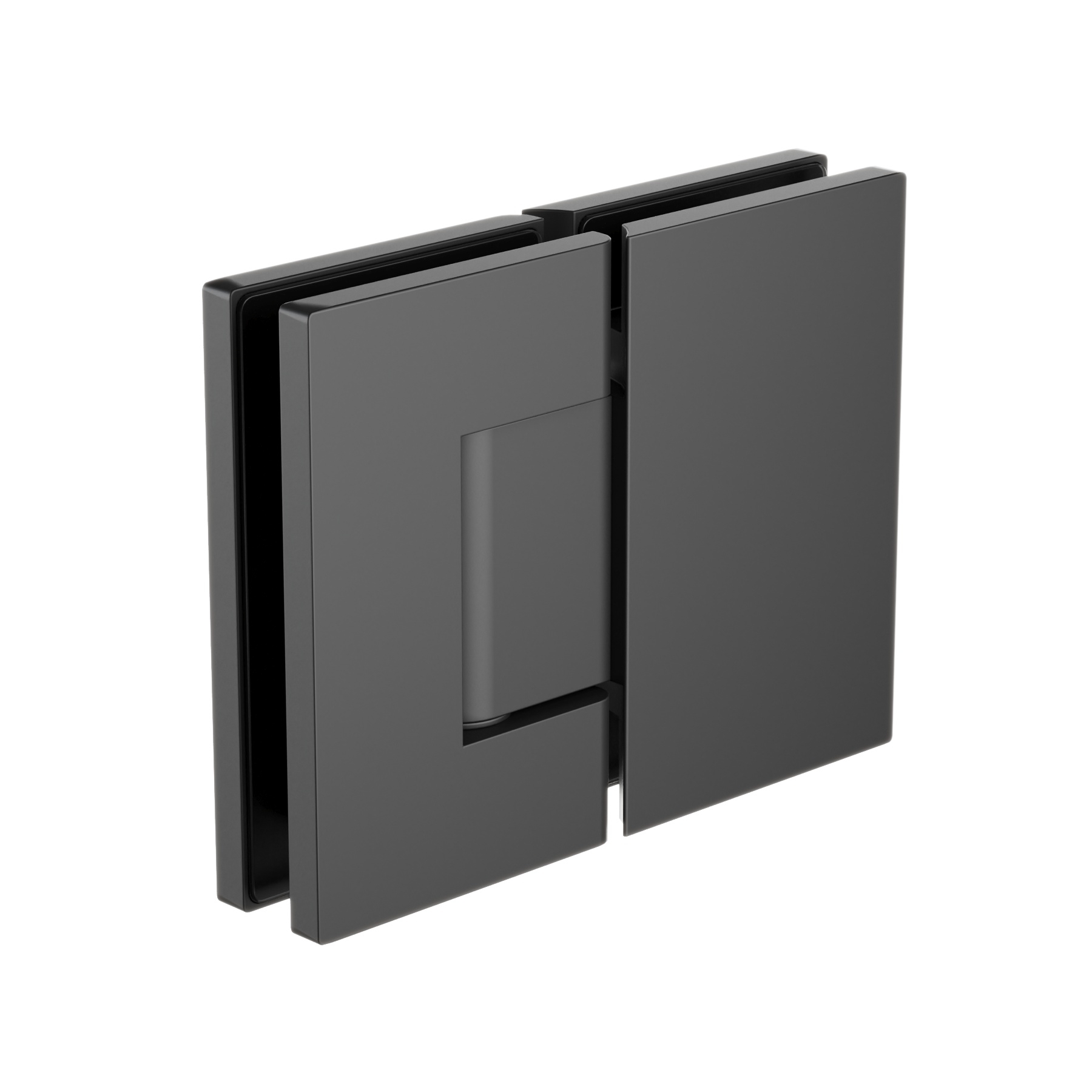 Scharnier Verbinder | Glas-Glas 180° | Schwarz Matt