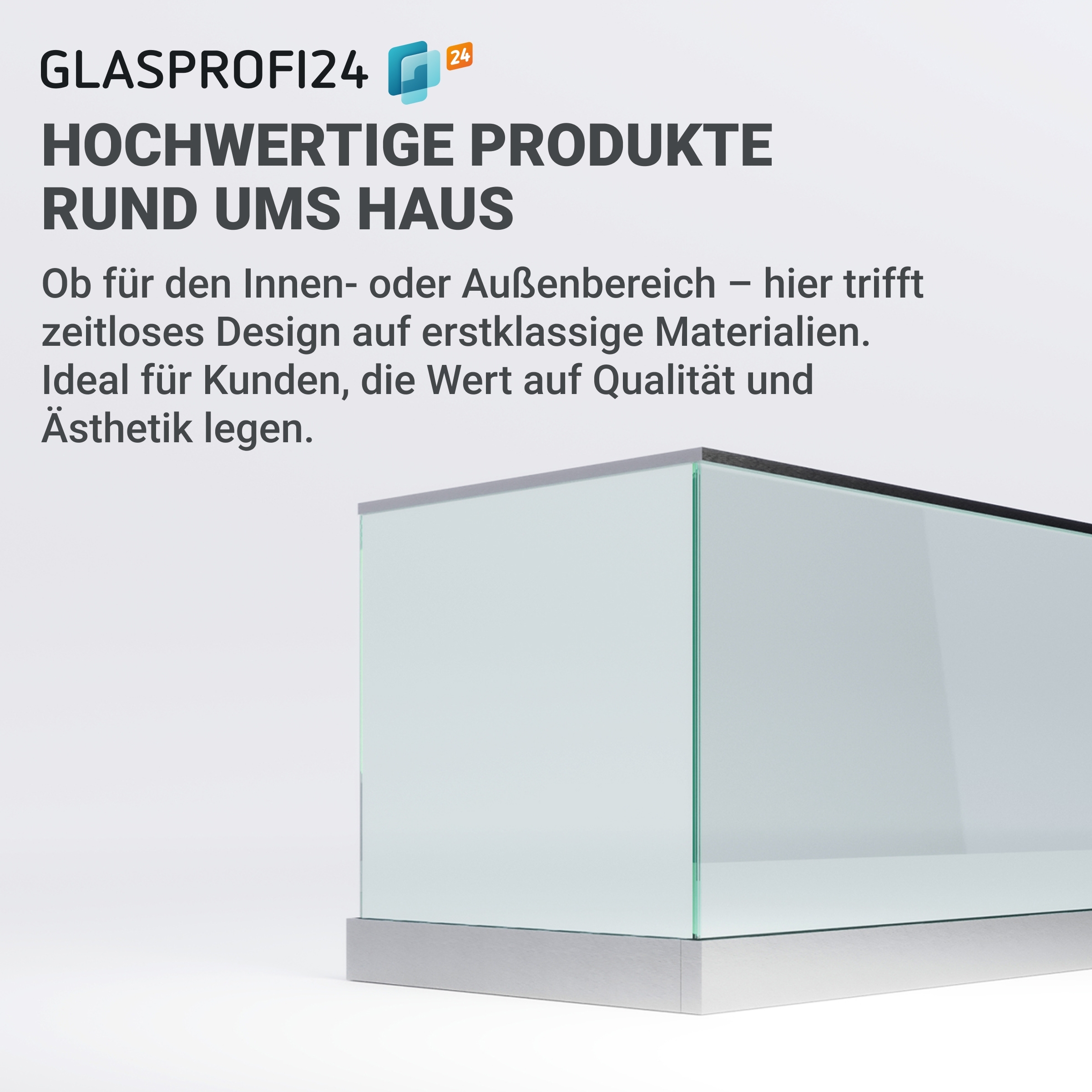 Sitzbank mit Sicht- & Windschutz | 185 cm breit | Klarglas satiniert