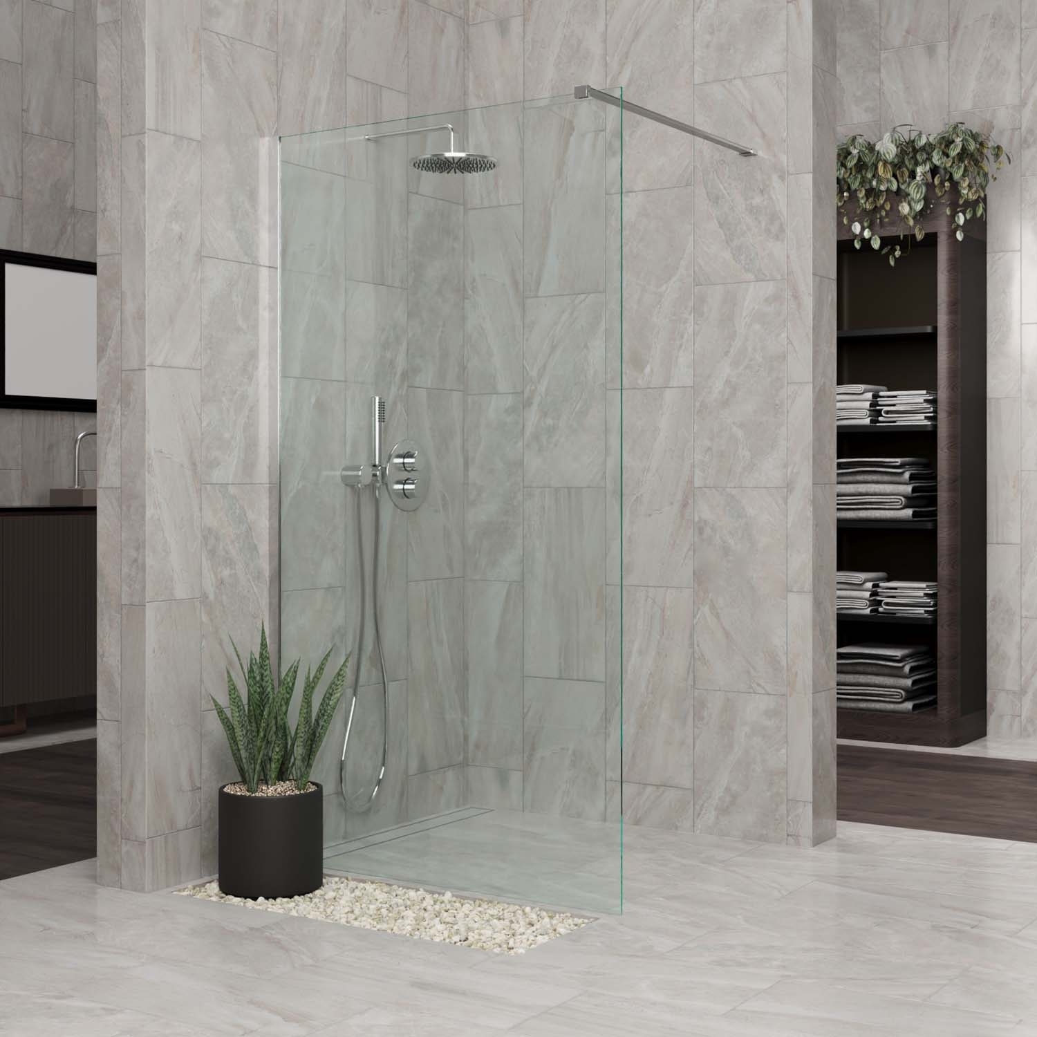 Walk-In Dusche AquaSplash | 120 cm x 200 cm | Hochglanz