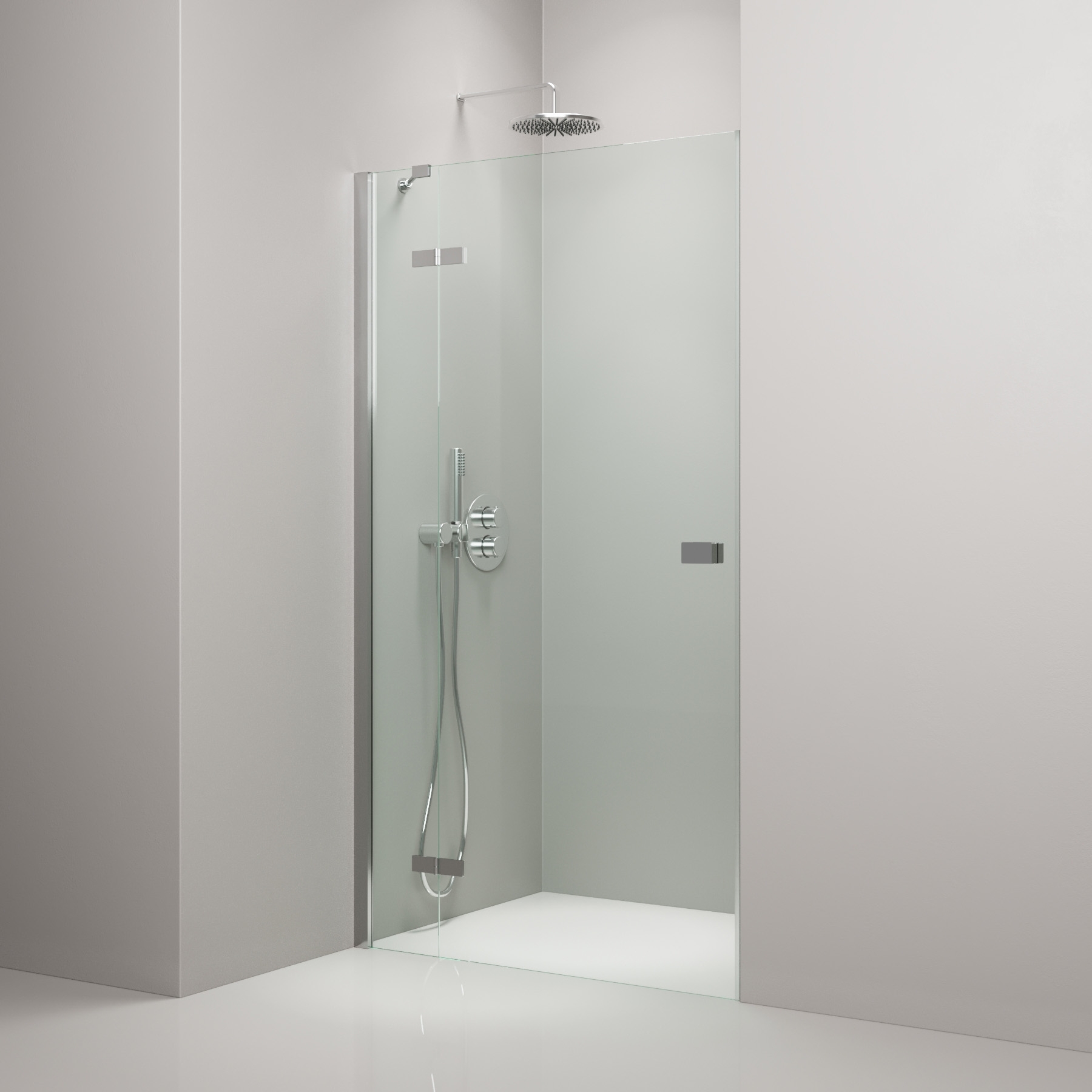 Nischendusche Komplettset, Klarglas