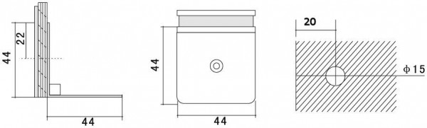 Winkelverbinder | Glas-Wand 90° | Schwarz Matt