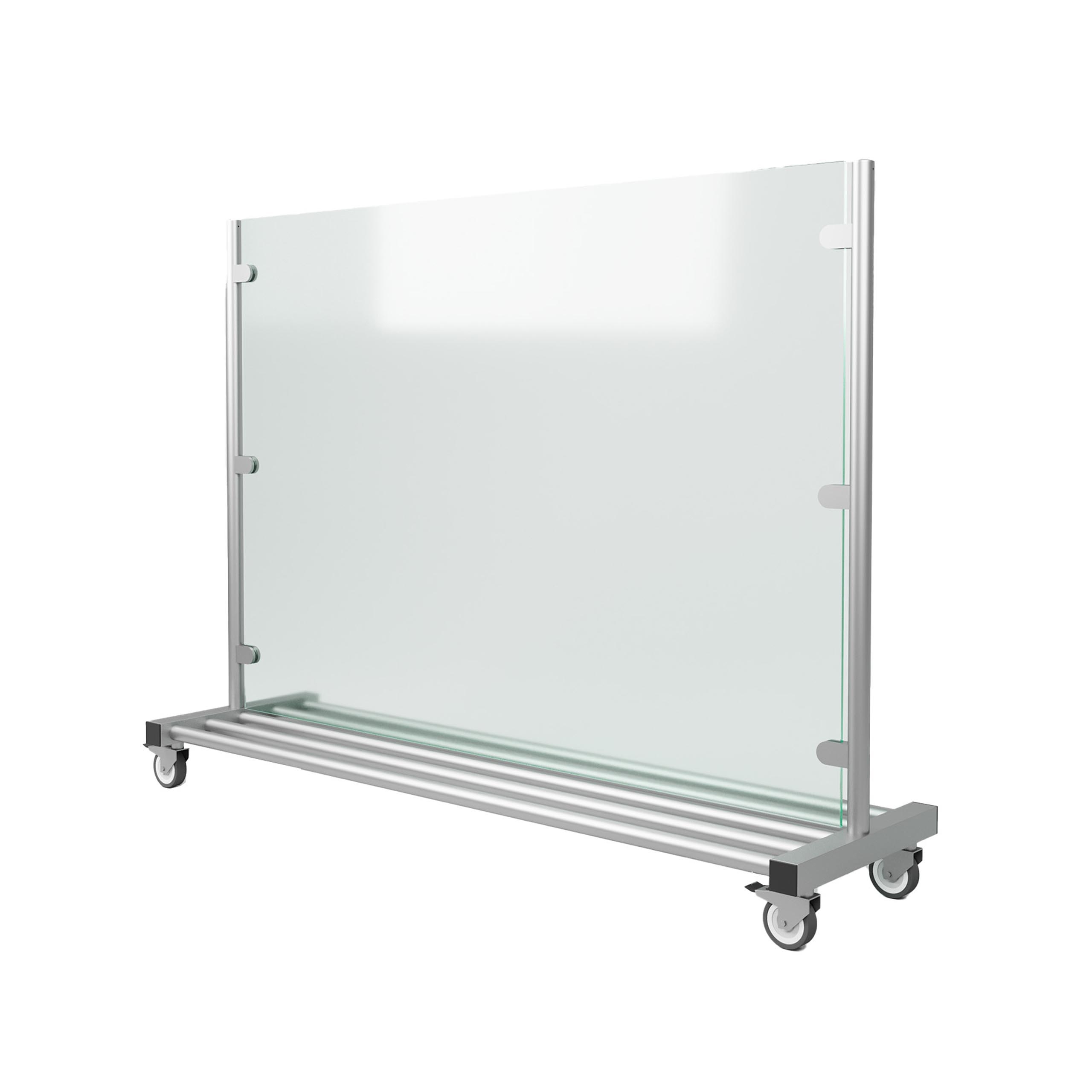 Windschutz mobil 150 cm breit mit satiniertem Glas