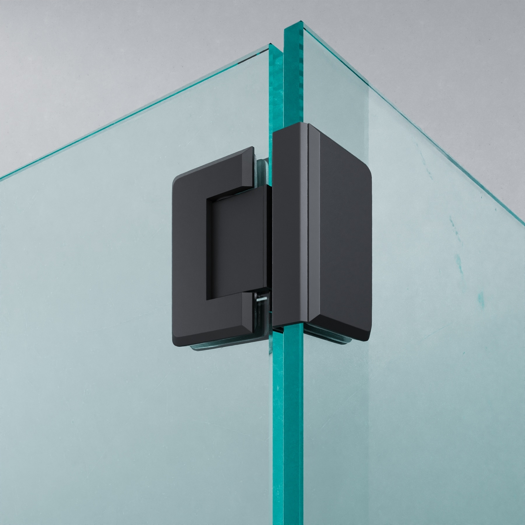 Scharnier Verbindung | Glas-Glas 90° | Schwarz Matt