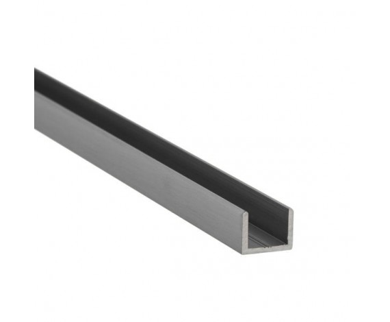 U-Profil aus Aluminium für Glasstärke 10 mm