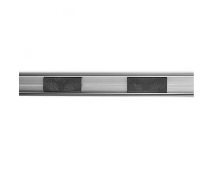 Flaches Aluminiumprofil mit Klebeböcken zum aufkleben auf Glasscheiben in Edelstahloptik, Bild 5
