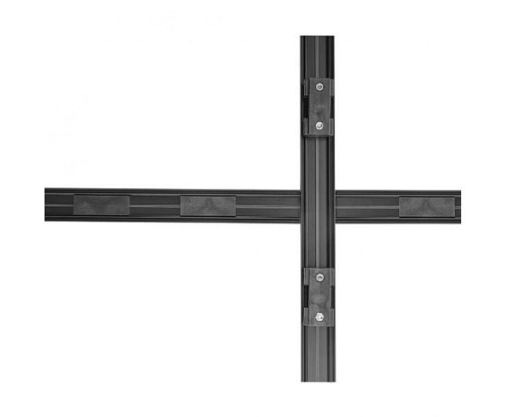 Flaches Aluminiumprofil mit Klebeböcken zum aufkleben auf Glasscheiben in schwarz, Bild 2